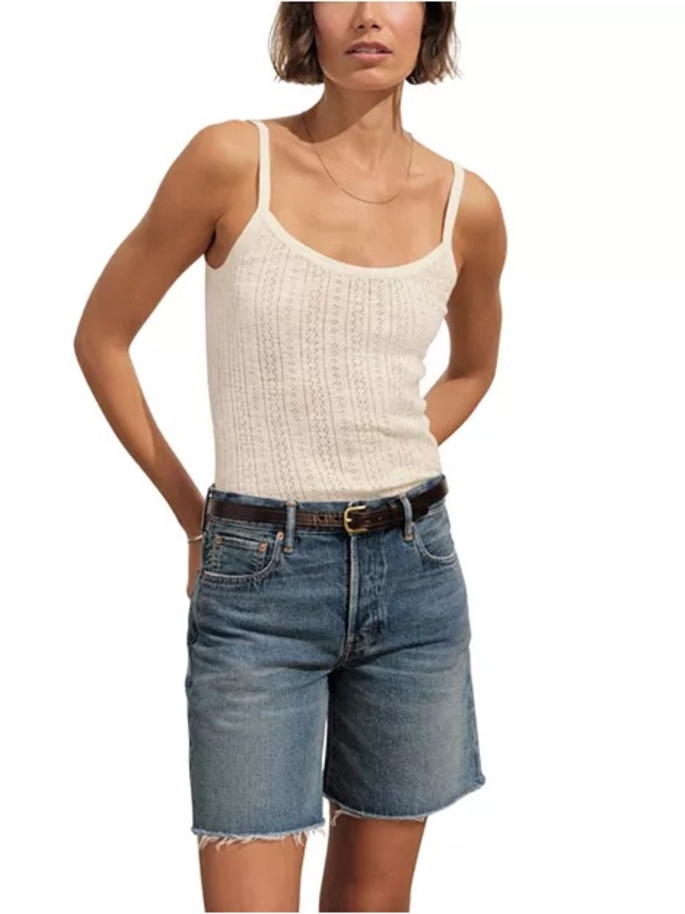 Buck Mason Coastal Pointelle Tank Top size medium